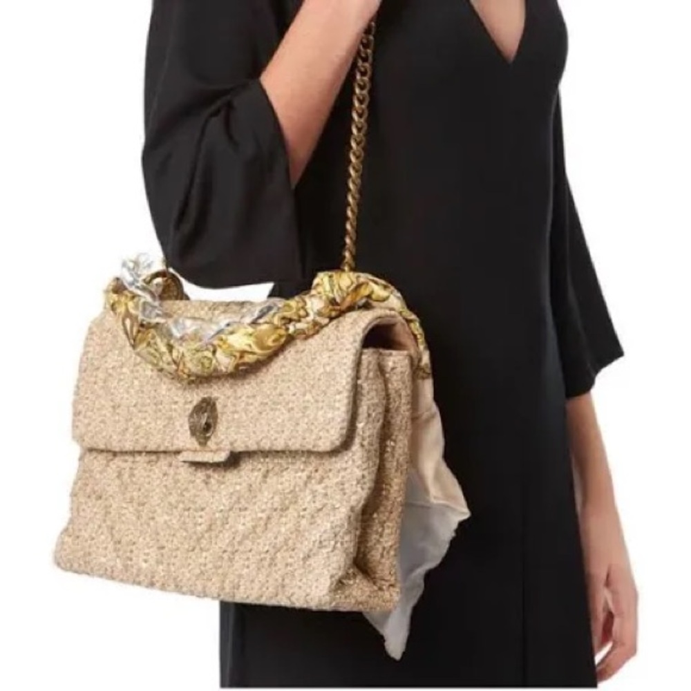 Kurt Geiger Elegant Woven Handbag with Scarf Accents